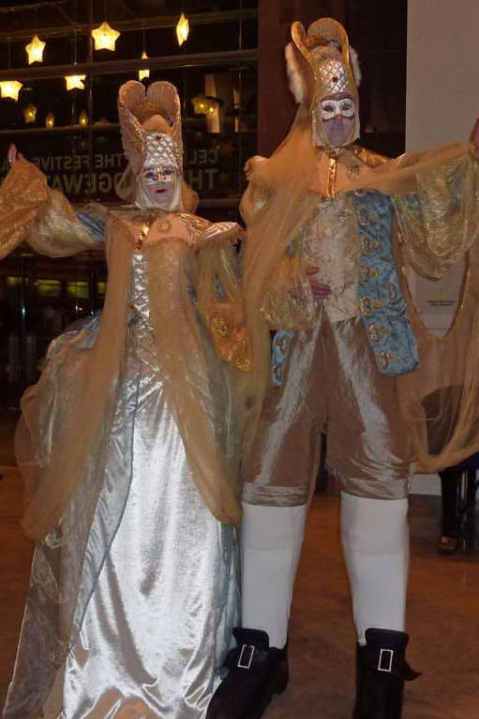 Masked Ball Duke and Duchess Stilt Walkers
