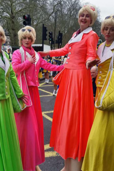 Colour Themed Stilt Walkers
