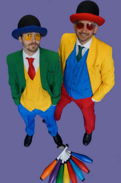 Bespoke colour costumed jugglers