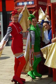 Colourful Carnival Belles Roller Skaters