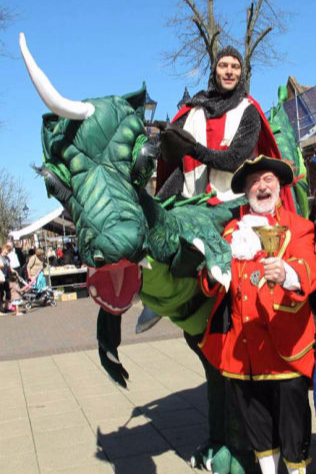 Dragon and Knight Stilt Walker