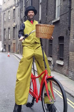 Colourful Stilt Bicycle Stilt Walker