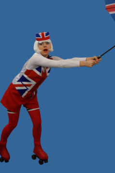 British Themed Roller Skaters